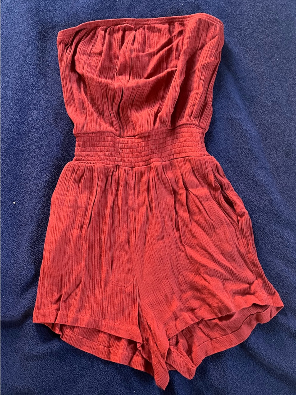 Women’s Red Smocked Romper